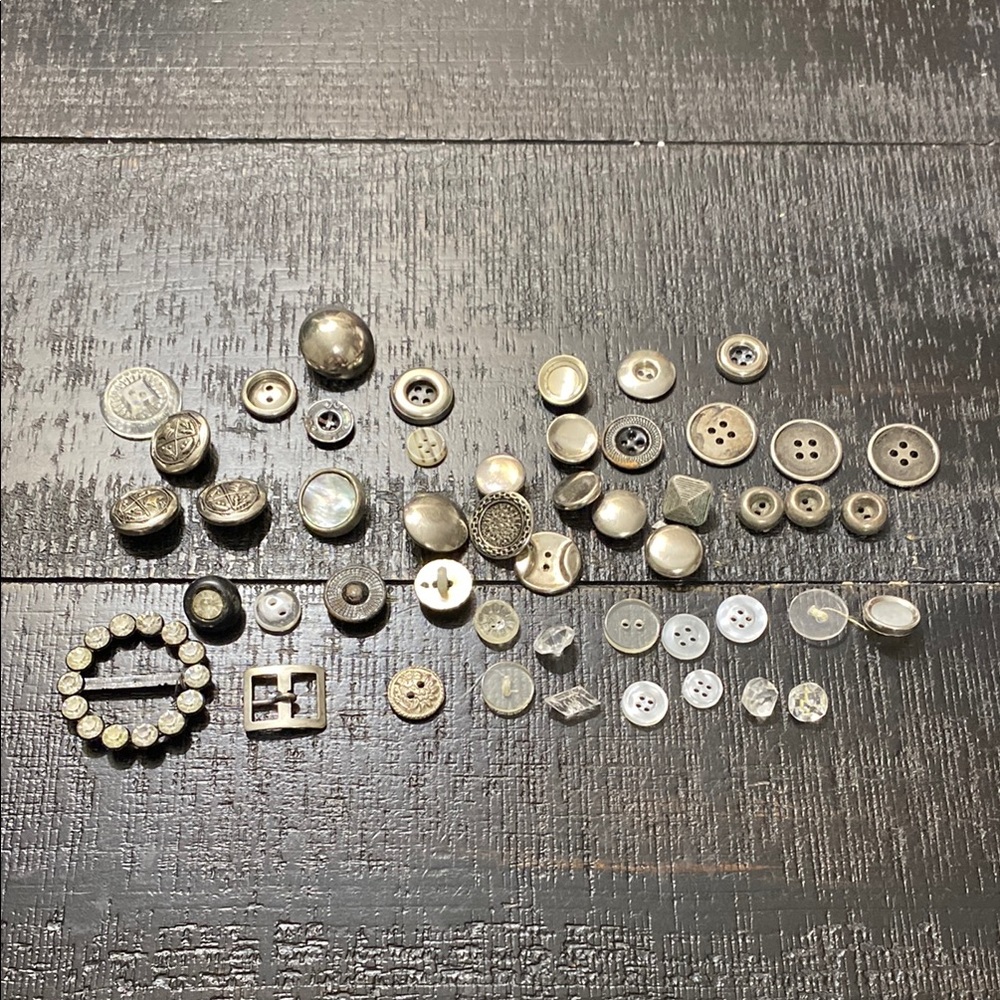 Assorted Vintage Metal, Clear and Mother-of-Pearl Buttons Mix!